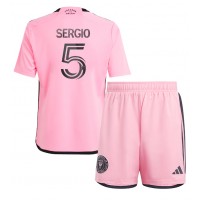 Maglia Calcio Inter Miami Sergio Busquets #5 Prima Divisa Bambino 2024-25 Manica Corta (+ pantaloncini)